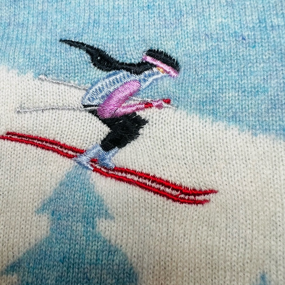 Cashmere Ski Sweater Winter Sports/Skiing/Snowscape Size M. - Picture 8 of 13